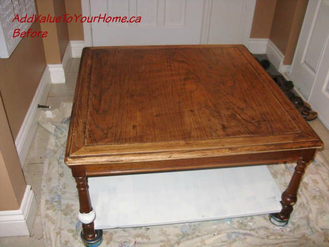 square table, before