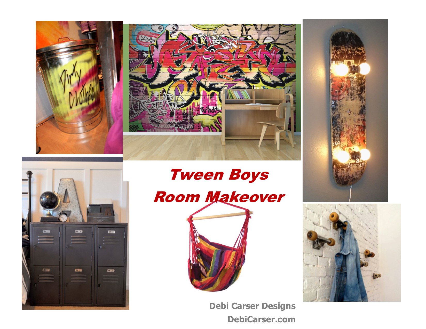 Tween Boy's room mood board | Debi Collinson Designs